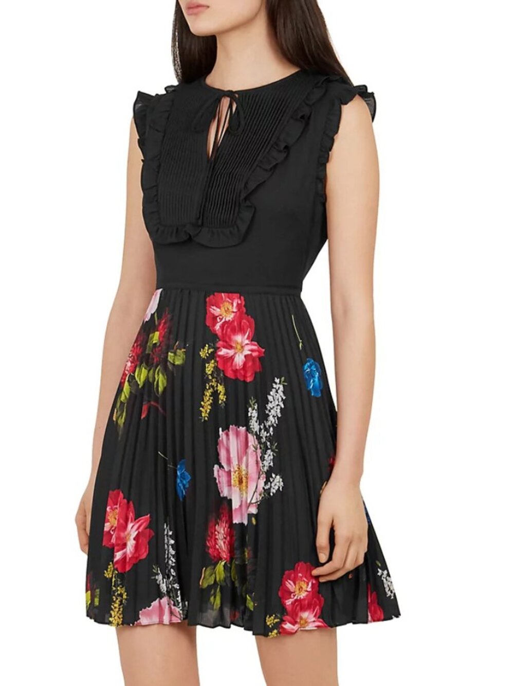 Ted Baker Romanna Berry Sundae Black Floral Dress Size US 6